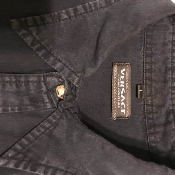 Shirt, long sleeve VERSACE. Black. - Picture 8 of 10